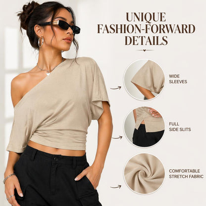 Women's Off-Shoulder Slim Fit Crop Top