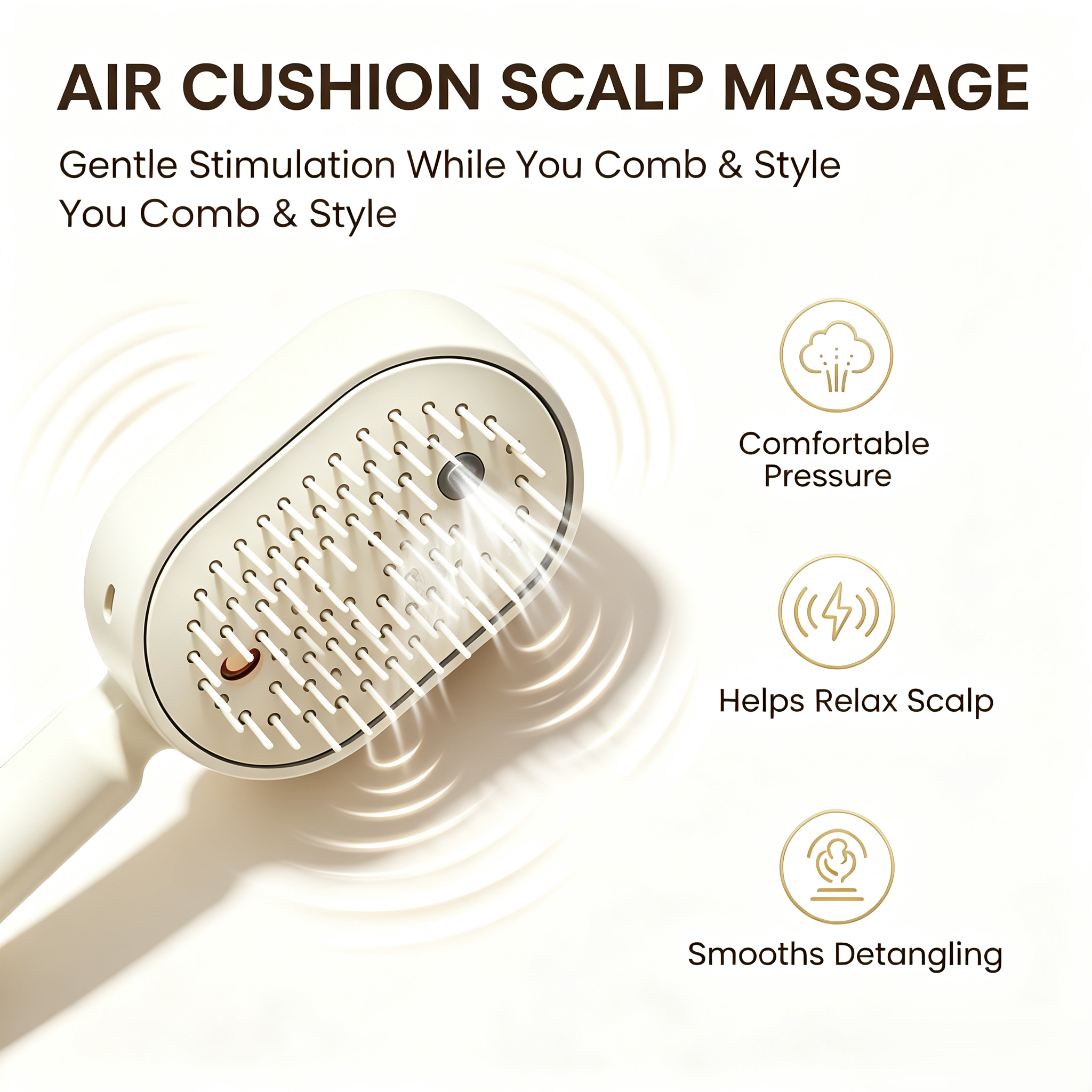 🔥Limited Time 50% OFF-Electric Nano Mist Spray Hair Brush, 3 in 1 Air Cushion Scalp Massager Comb With Essential Oil Atomization