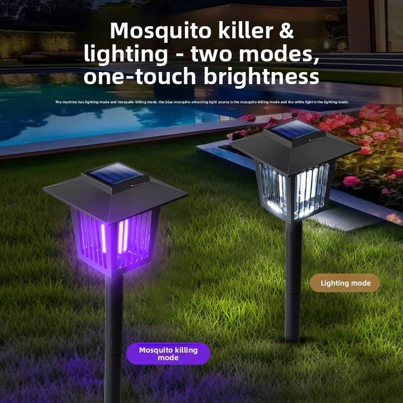 🔥Solar Powered Waterproof Bug Zappers with Non-Toxic Purple LED Light IP33😊