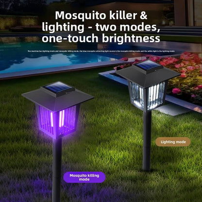 🔥Solar Powered Waterproof Bug Zappers with Non-Toxic Purple LED Light IP33😊