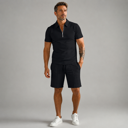 ⛳ Casual Solid Polo Shirt Set – Golf, Work & Weekend Wear