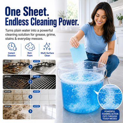 Heavy-Duty Multi-Surface Dissolvable Cleaning Sheets