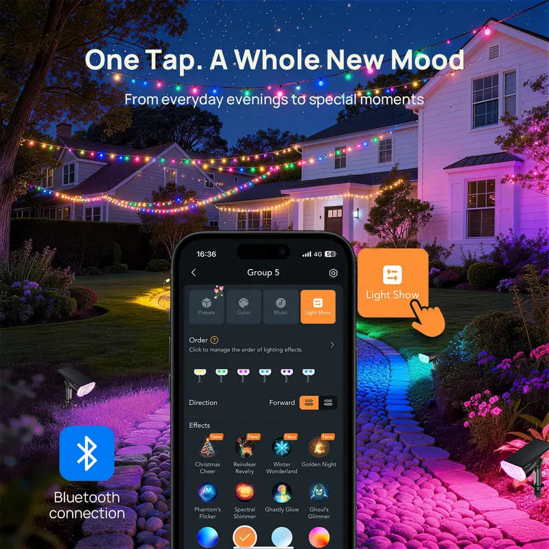 💡🌈Smart Solar Color-Changing Landscape Spotlights – 2 Pack