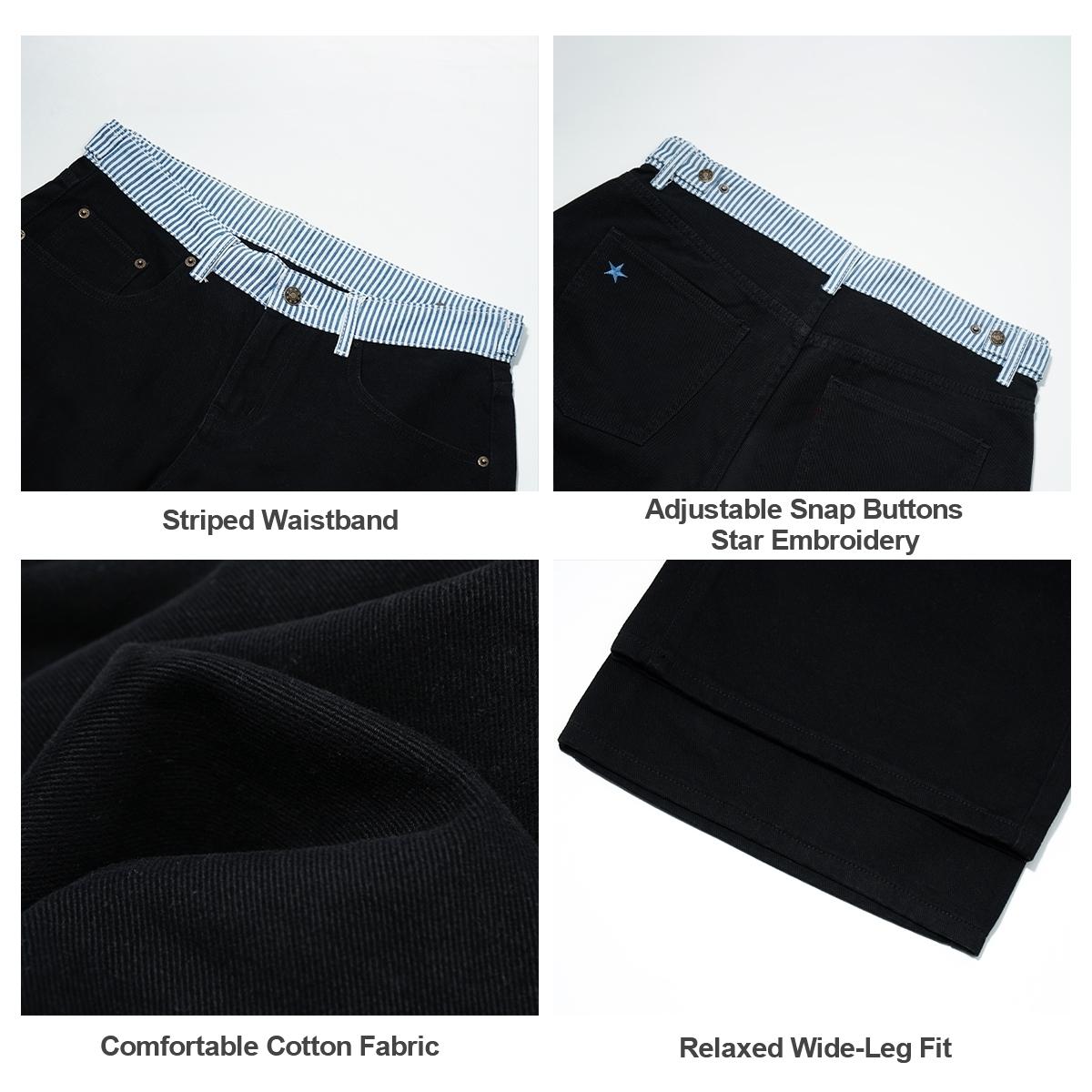 Adjustable Low-Rise Loose Barrel Leg Jeans