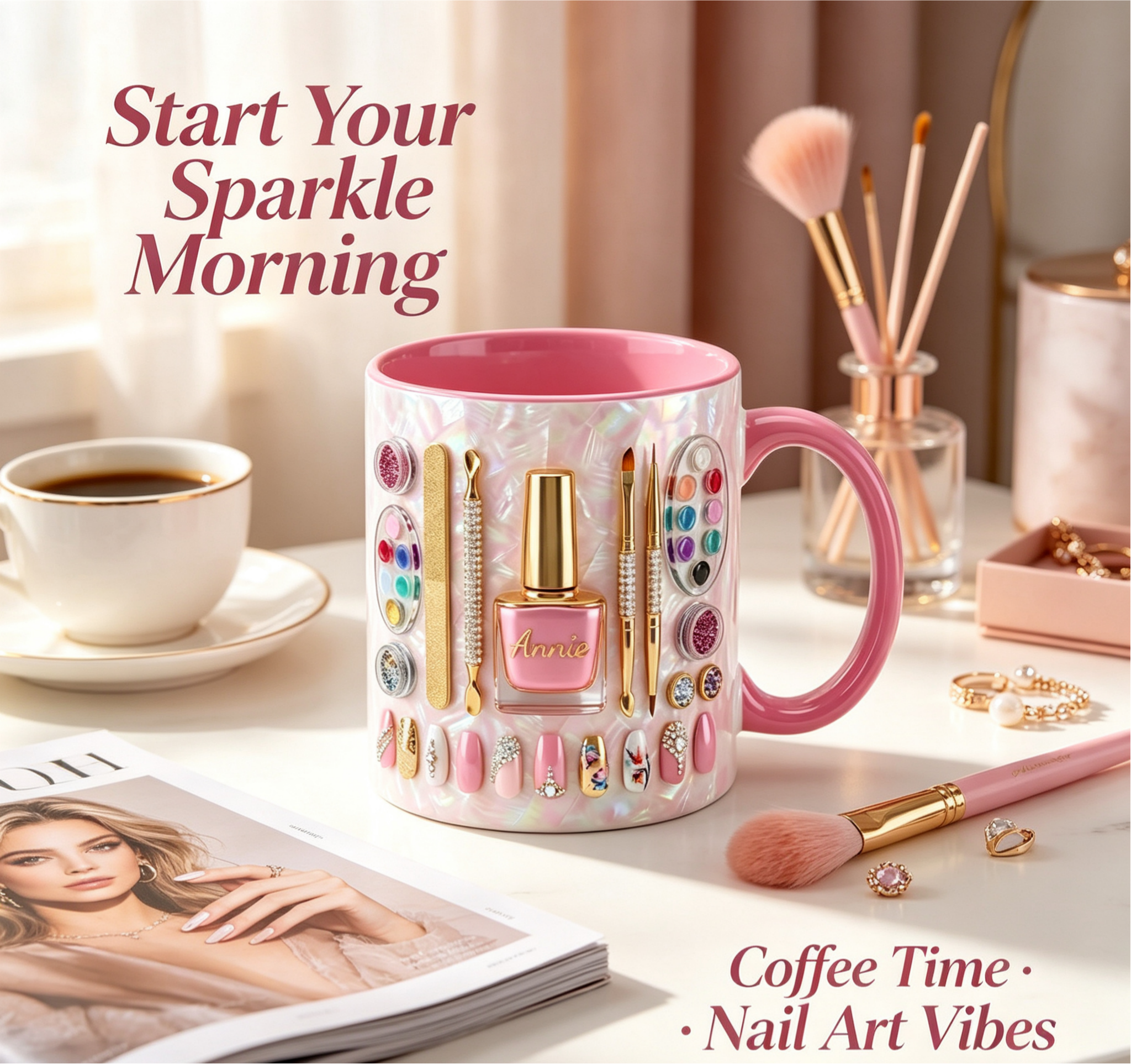 Nail Artist Mug 2D Printed 3D Effect