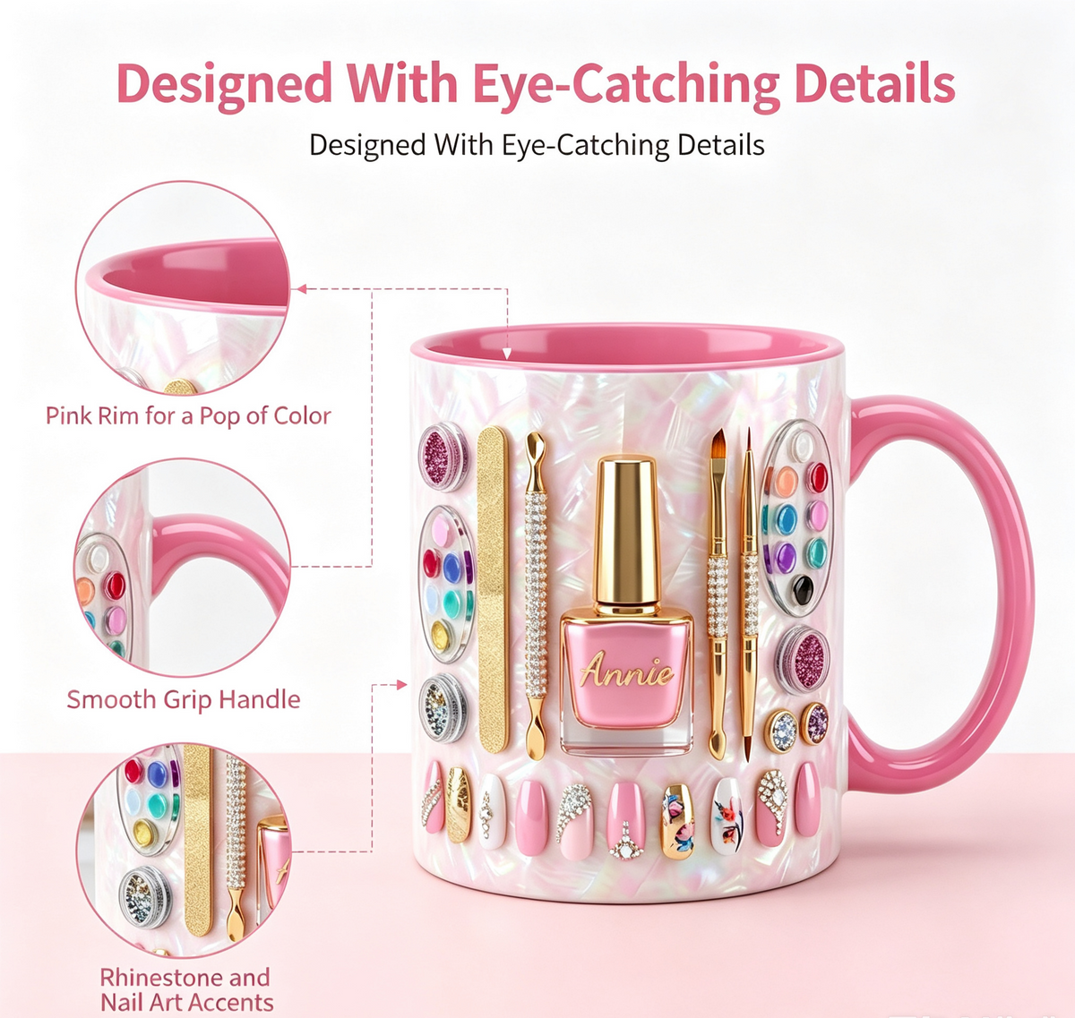 Nail Artist Mug 2D Printed 3D Effect