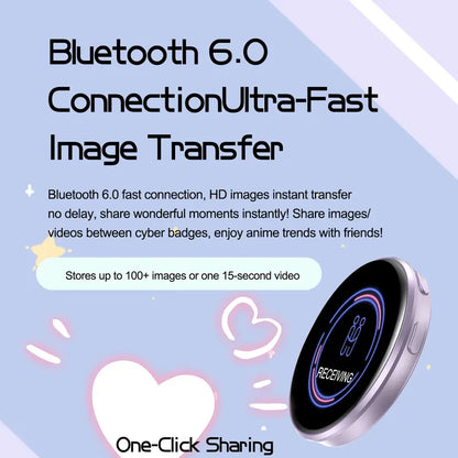 ✨ Electronic Anime Pin with HD Touchscreen – Interactive Digital Photo Display Kawaii Badge