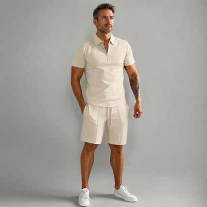 ⛳ Casual Solid Polo Shirt Set – Golf, Work & Weekend Wear