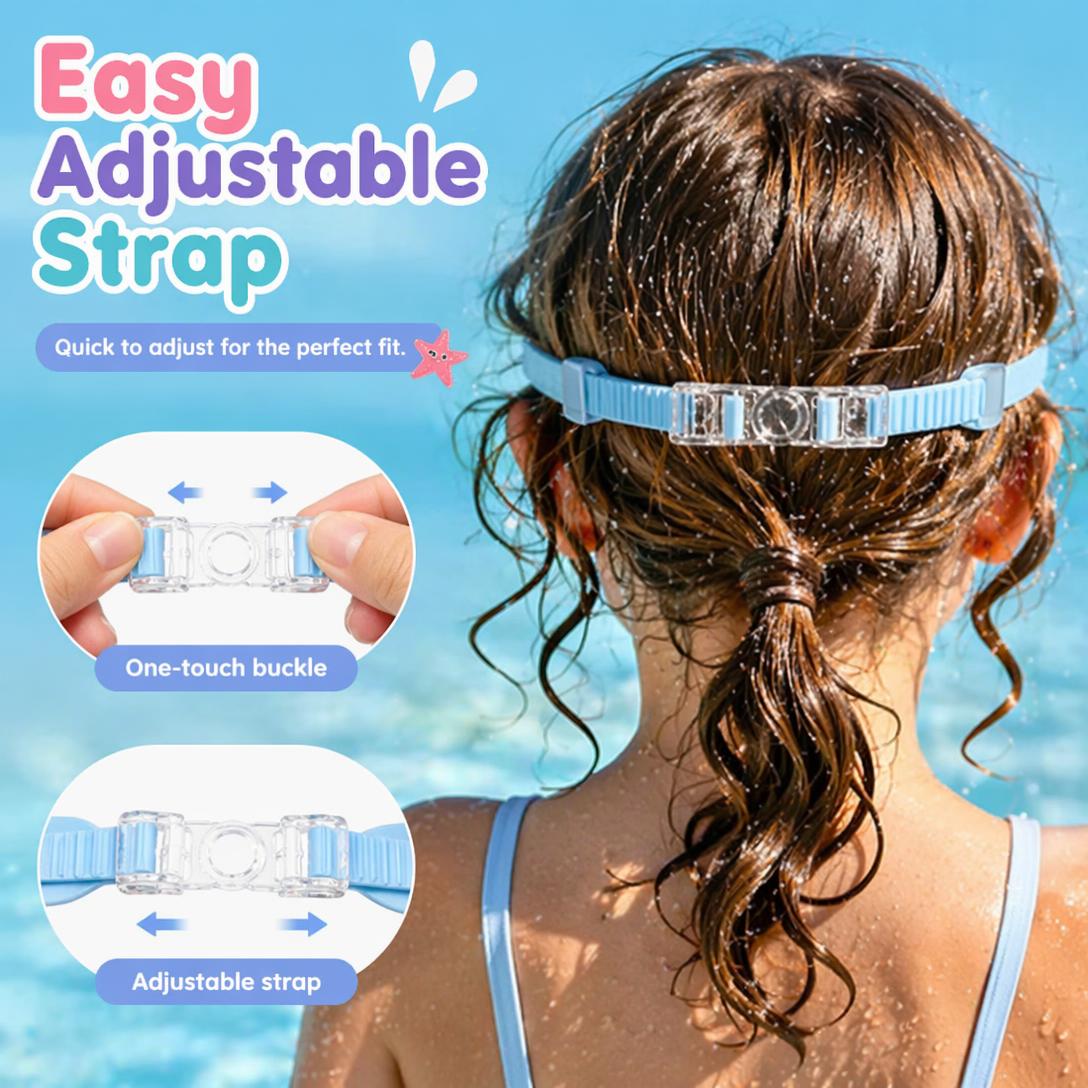 Kids Swim Goggles – Anti-Fog, UV Protection, Leakproof Swimming Goggles with Earplugs, Nose Clip & Protective Case