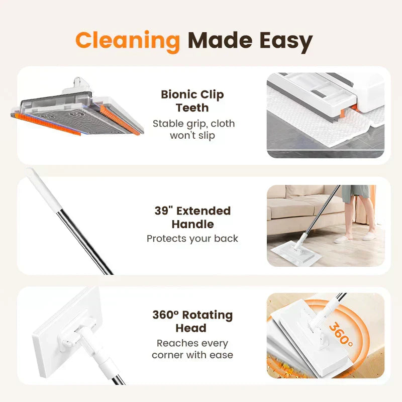 🎉Flash Sale(🚀55%OFF)🧹Disposable Dust Mop with 10 Reusable Cloths