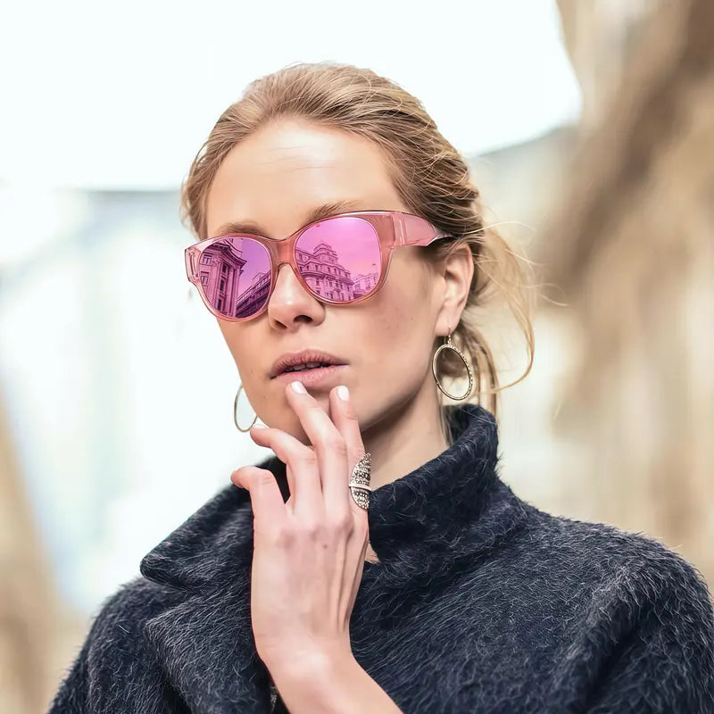 Fit-Over Prescription Sunglasses – Oversized UV400 Protective Sunglasses for Eyeglass Wearers