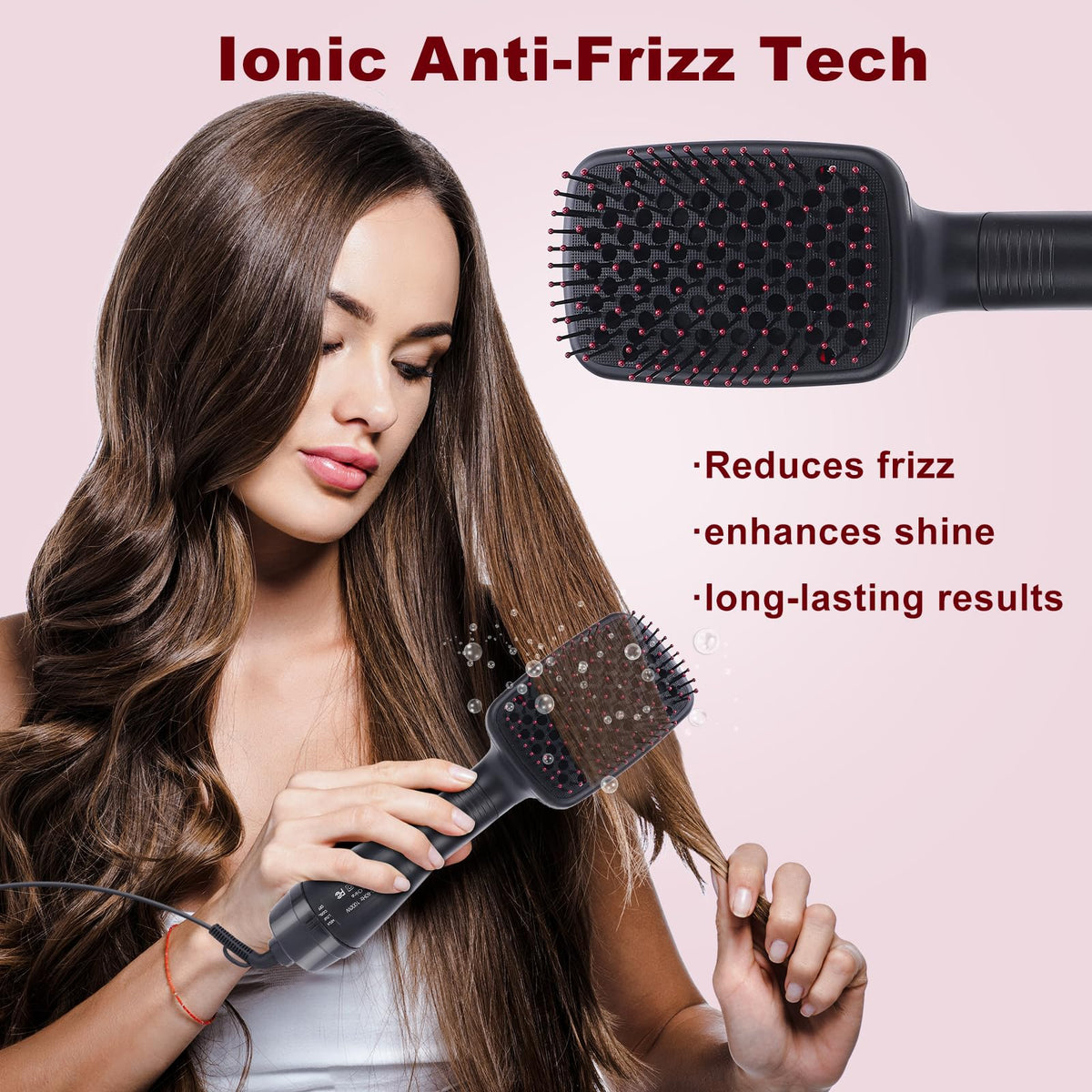 2-in-1 Comfort Comb Hair Dryer & Styler – Fast Drying Hot Air Brush for Straightening, Smoothing & Everyday Styling