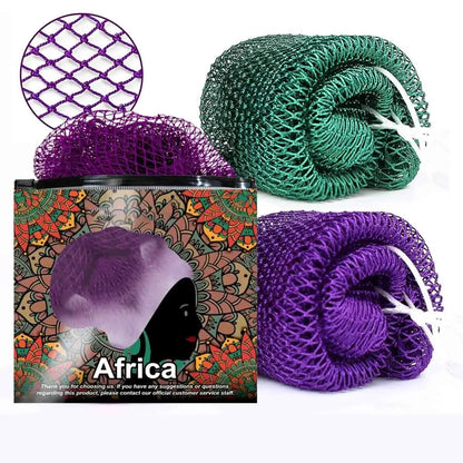 Summervibes African Exfoliating Net Bath Sponge for Deep Cleansing & Body Exfoliation