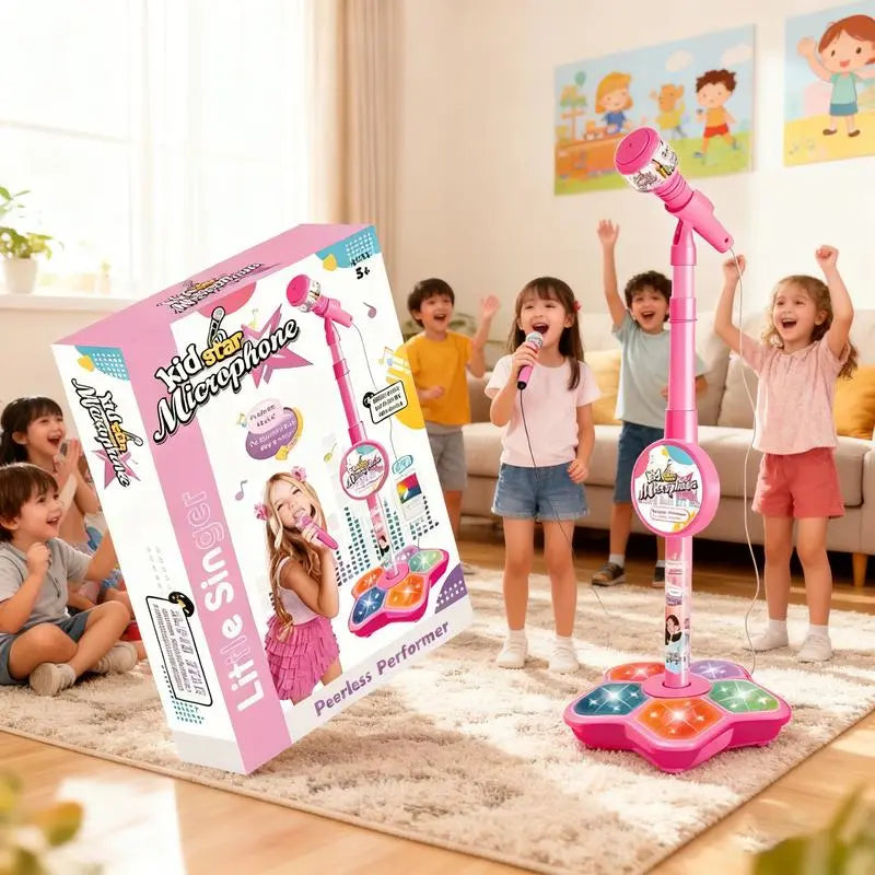 Kids Karaoke Microphone Toy with Colorful LED Lights