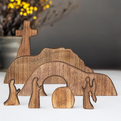 Empty Tomb Easter Scene and Cross Decoration