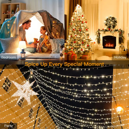 38FT Fairy Lights, 100 LED Plug in Outdoor String Lights-8 Modes