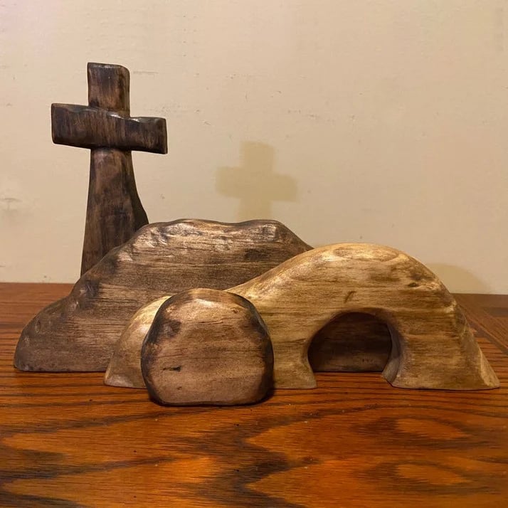 💕Spring Easter Hot Sale 49%OFF-Handmade Empty Tomb Easter Scene And Cross
