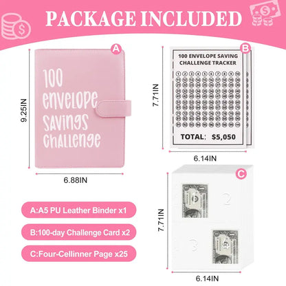100 Envelopes Money Saving Challenge Binder – Save $5,050 in 100 Days!