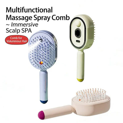 Cloudmades Electric Spray Air Cushion Massage Comb – Self-Cleaning Anti-Tangle Essential Oil Mist Hair Care Comb
