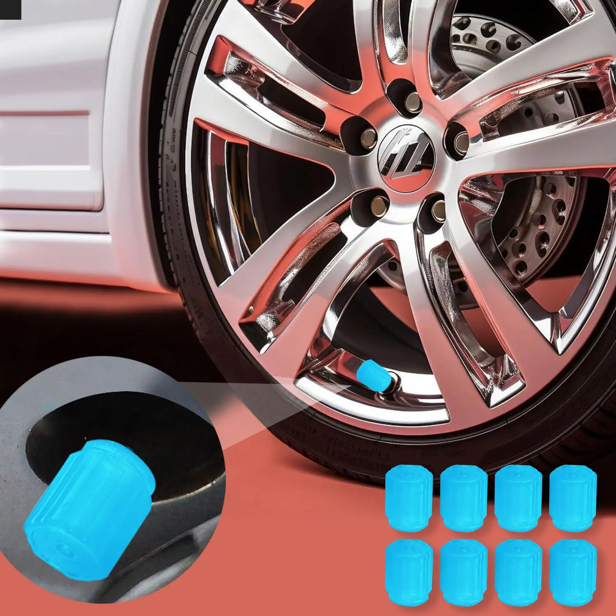 8 PCS Tire Valve Caps, Corrosion Resistant Leak-Proof Tire Pressure Caps, Universal for Car, Truck, SUV, Motorcycles, Bike