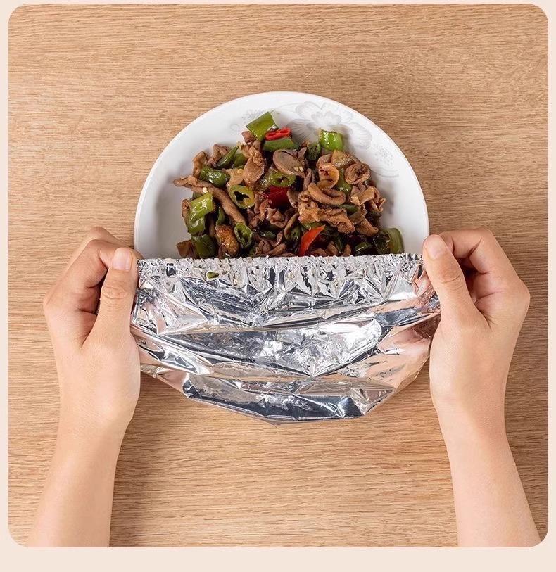 50 PCS Aluminum Foil Heat-Retaining Food Covers – Home Dining Table Insulation & Freshness Keeper