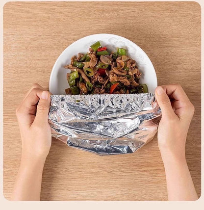 50 PCS Aluminum Foil Heat-Retaining Food Covers – Home Dining Table Insulation & Freshness Keeper