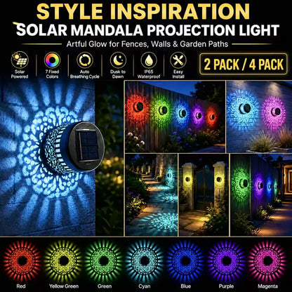 Seven-Color Changing Solar Mandala Projection Wall Light