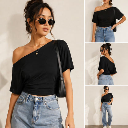 Women's Off-Shoulder Slim Fit Crop Top
