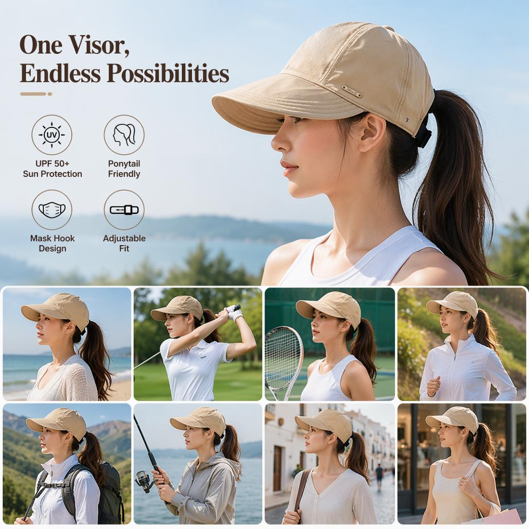 Women's Wide Brim Sun Visor Hat