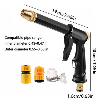 Portable High Pressure Water Sprayer – Adjustable Garden Hose Nozzle for Car Washing, Pet Cleaning, Gardening & Outdoor Cleaning