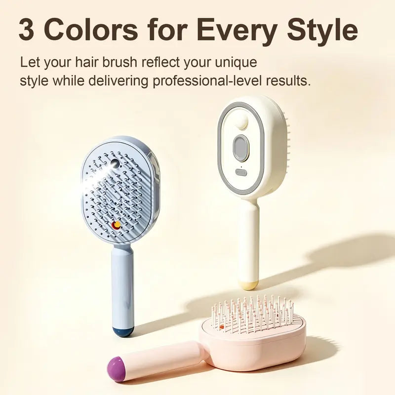 Cloudmades Electric Spray Air Cushion Massage Comb – Self-Cleaning Anti-Tangle Essential Oil Mist Hair Care Comb