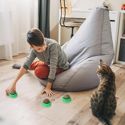 Catnip Toys Balls 4 Pcs, Extra Cat Energy Ball, Edible Kitten Silvervine Toys, Healthy Kitty Teeth Cleaning Dental Chew Toys, Cat Wall Treats Cat Stuf