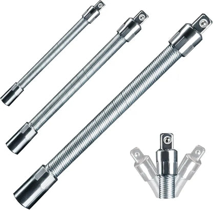 1/2 Inch 35cm Flexible Socket Ratchet Wrench Extension Set – Bendable Shaft Connecting Rod for Automotive Repair, Home Maintenance & Tight-Space Applications