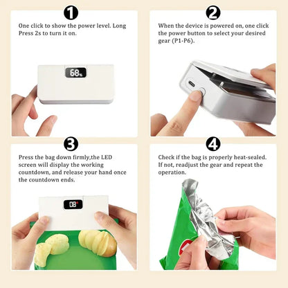 ⚡Last Day 49% OFF⚡Rechargeable 2-in-1 Mini Bag Sealer with Cutter