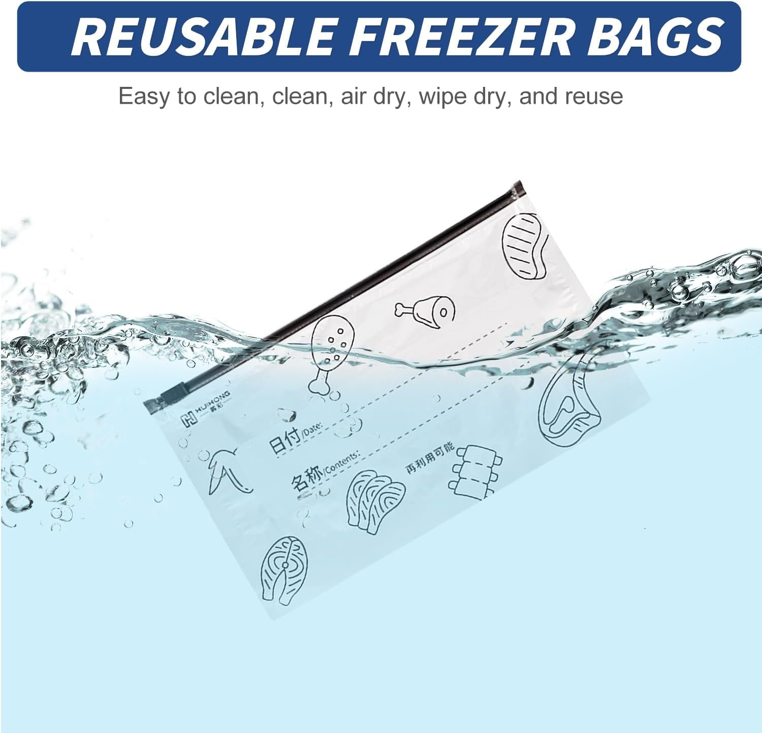 10PCS Reusable Aluminum Foil Food Storage Bags – Stand-Up Zip Lock Fresh-Keeping Bags