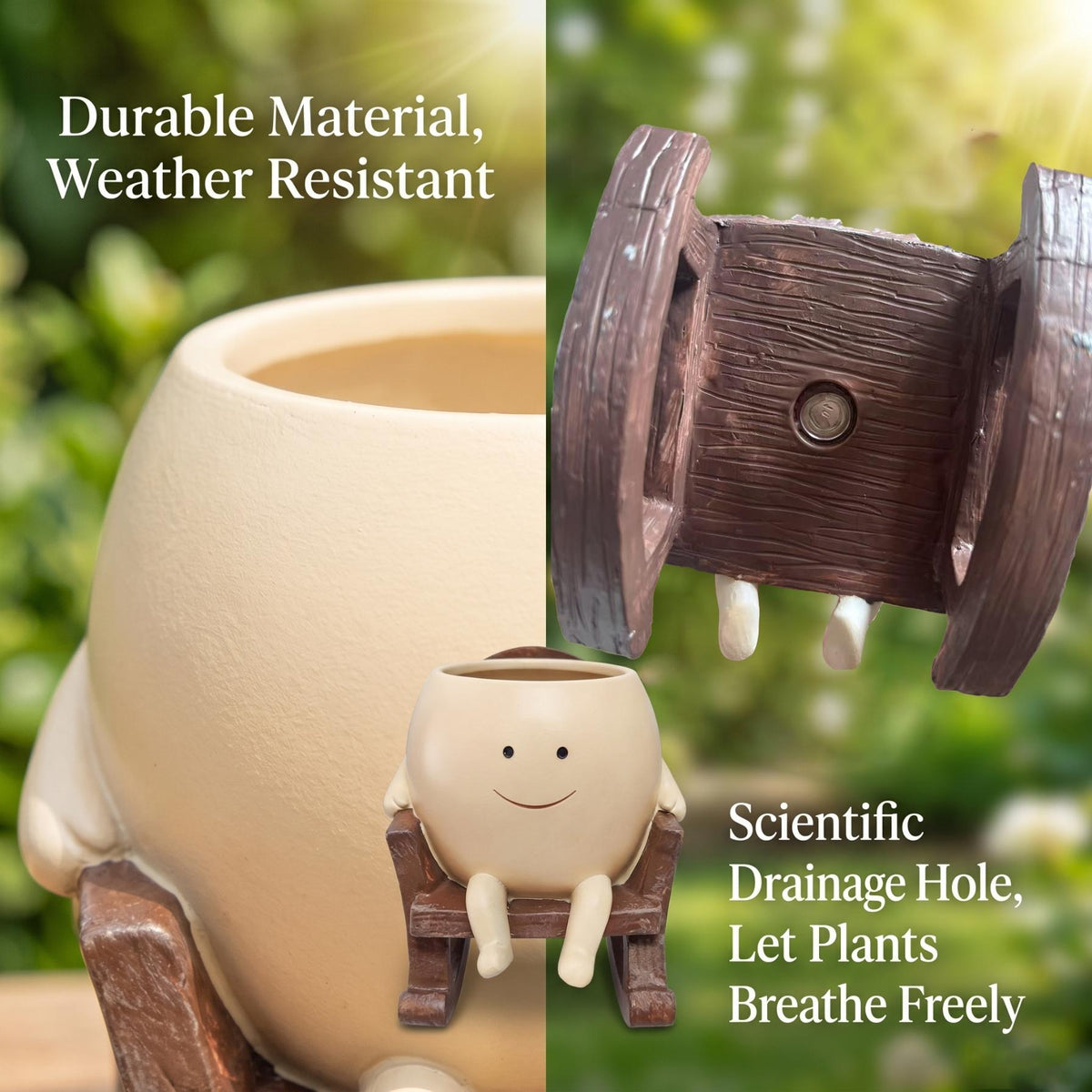 🌼 Cartoon Chair Resin Vase – Adorable Flower Pot & Home Decor