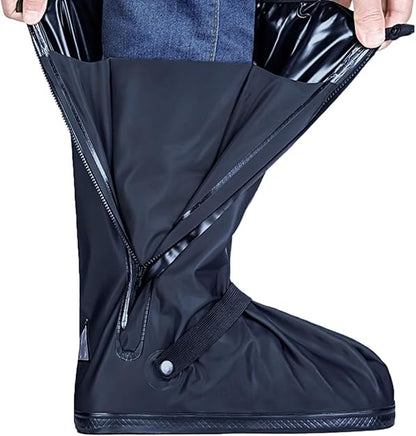 🌧️ Black Waterproof Rain Boot Shoe Cover with Reflector (1 Pair)