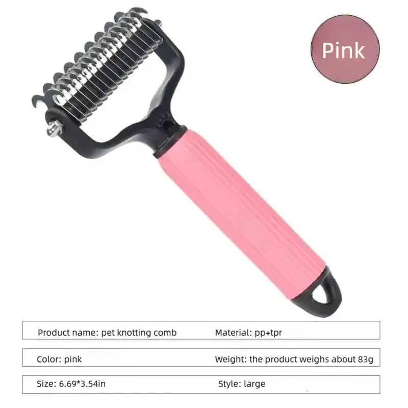 🐶 Pet Grooming Tool | Universal Double-Sided Stainless Steel Dog Detangling Comb for Shedding & Matted Hair Removal