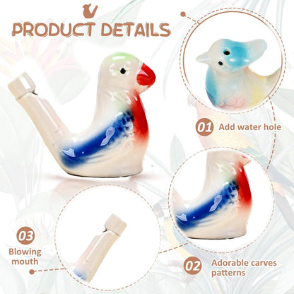 Ceramic Water Bird Whistles – Colorful Handcrafted Bird Call Toys for Kids & Adults (3PCS Set)