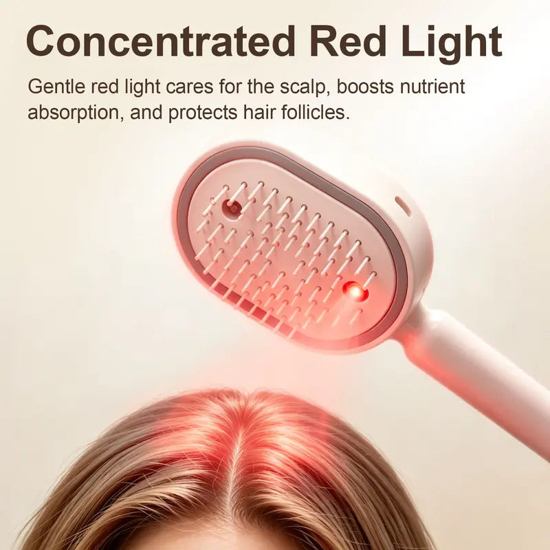 Cloudmades Electric Spray Air Cushion Massage Comb – Self-Cleaning Anti-Tangle Essential Oil Mist Hair Care Comb