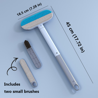 Upgraded Reusable Pet Hair Remover Brush – Extra-Long Handle Lint Cleaner for Dog & Cat Hair, Washable Multi-Surface Tool for Furniture, Bedding, Clothes & Car Interiors
