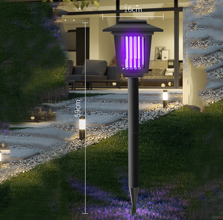 🔥Solar Powered Waterproof Bug Zappers with Non-Toxic Purple LED Light IP33😊