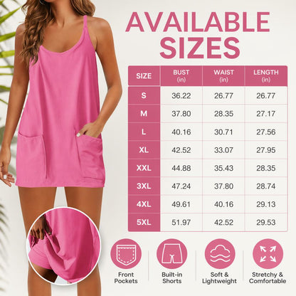 Sleeveless V-Neck Active Mini Dress