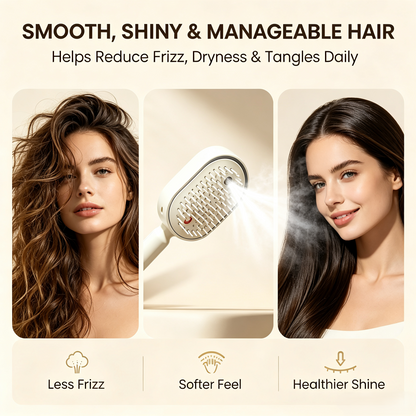 🔥Limited Time 50% OFF-Electric Nano Mist Spray Hair Brush, 3 in 1 Air Cushion Scalp Massager Comb With Essential Oil Atomization