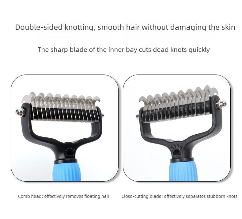 🐶 Pet Grooming Tool | Universal Double-Sided Stainless Steel Dog Detangling Comb for Shedding & Matted Hair Removal