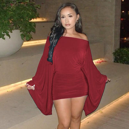 Women Spring Autumn Long Sleeve Party Club Evening Bodycon Mini Dress
