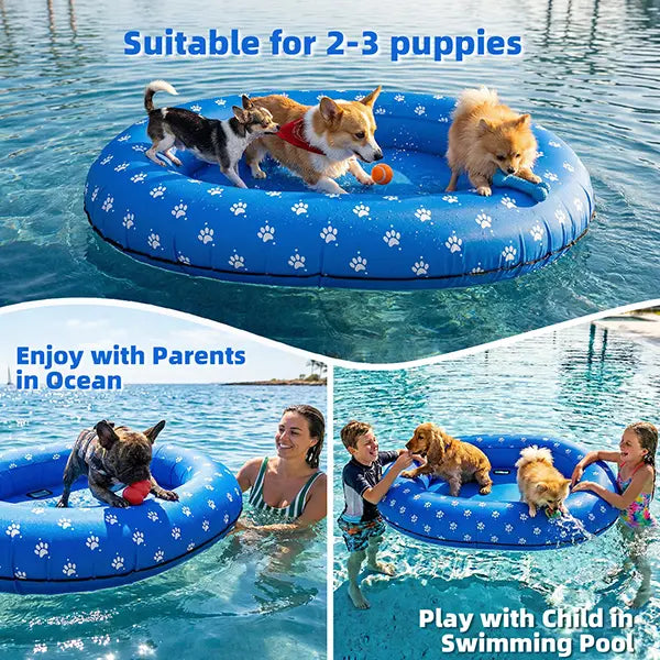 Pet Inflatable Dog Pool Float – Bone-Shaped Floating Raft for Small, Medium & Large Dogs
