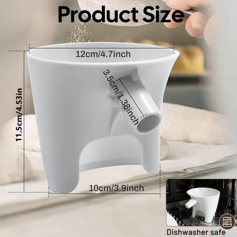 Flour Funnel for Tilt-Head Stand Mixers – Easy-Pour Baking Funnel for 4.5–5 Qt Bowls, Dishwasher-Safe Kitchen Baking Accessory