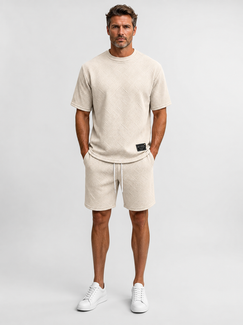 🌴 Men's Casual Solid T-Shirt & Drawstring Shorts Summer Suit