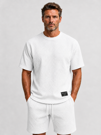 🌴 Men's Casual Solid T-Shirt & Drawstring Shorts Summer Suit